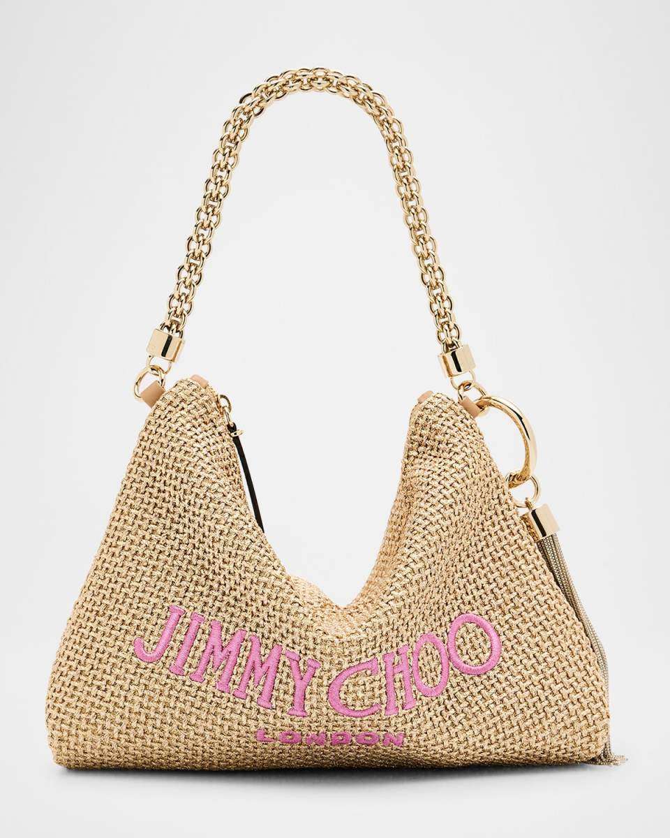 Callie London Metallic Raffia Shoulder Bag
